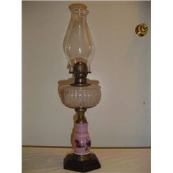 #2 Hand Painted Coal Oil Banquet Lamp