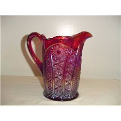 Indiana Red Carnival Glass Pitcher