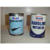 Image 1 : Full 1 Quart Oil Tins (2) (Mobil & Havoline)