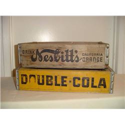 Old Wooden Pop Crates (2) (Double Cola And Nesbitts)