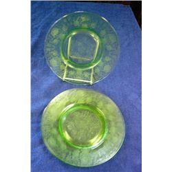 Green Depression Lunch Plates (5)