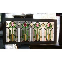 42" x 19" Stained Glass Window