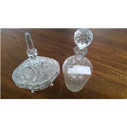 Crystal Candy Dish & Decanter with Lids