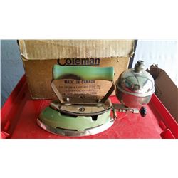 Scarce Green Coleman Iron in Box