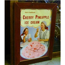 16x23" Framed Cherry Ice Cream Ad