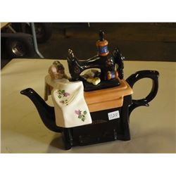 Ceramic Sewing Machine Tea Pot Music Box