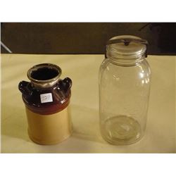 Mini Crock Milk Can / 1/2 gal Jar
