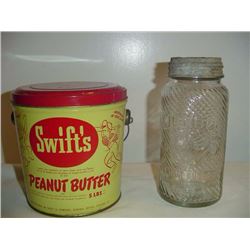 Old Peanut Butter Containers (2) Jumbo And Swifts