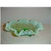 Image 1 : Green Opalescent  Footed Bowl