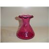 Image 1 : Ruffled Cranberry Glass Vase