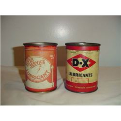Old 1 Pound Grease Cans (2) (DX And Super Service)