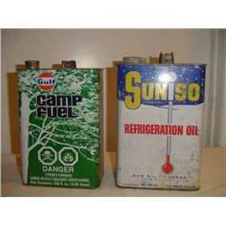 1 Gallon Oil Tins (2) (Gulf And Sunrise)