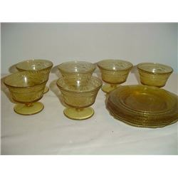 Amber Patterned Depression Glass (11)