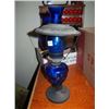 Image 1 : Clear Blue Oil Lamp W/ Shroud