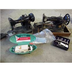 Singer & Spartan Sewing Machines, W/ Accessories & Button Holer
