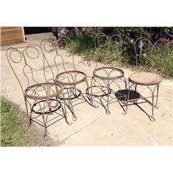 Antique Parlour chairs - set of 4 (metal)