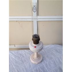 Milk Glass Aladdin Lamp, Missing Cap