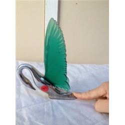 1950's Packard Hood Ornament, Green Wings