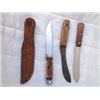 Image 2 : Bone Handle Knife (H.73 Sohingen Germany) Plus (2) Butcher Knifes