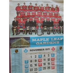 Export A 1971/72 Hockey Wall Calendar - Bodnarus Auctioneering