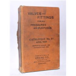 1923 Crane Company Valves and Fittings Hardcover Catalog