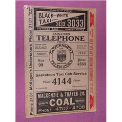 1924 Saskatoon Phonebook (Original & Complete)