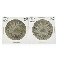 Set of (2) 1888-1889 8 Reales Mexico Silver Coins