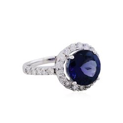 14KT White Gold 4.26ct Tanzanite and Diamond Ring