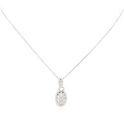 14KT White Gold 1.15ctw Diamond Pendant With Chain