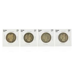 Set of 1906-O to 1909-O Silver Barber Half Dollar Coins