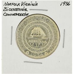 1936 Norfolk Virginia Bicentennial Commemorative Half Dollar Coin