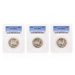 1959-1961 Franklin Half Dollar Coins PCGS Graded MS64