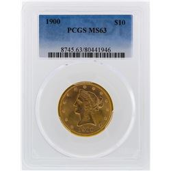 1900 $10 Liberty Head Eagle Gold Coin PCGS MS63
