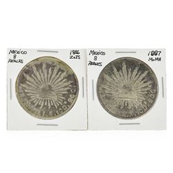 Set of (2) 1886-1887 8 Reales Mexico Silver Coins