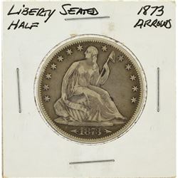 1873 with Arrows Silver Liberty Seated Half Dollar Coin
