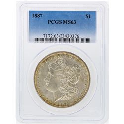 1887 $1 Morgan Silver Dollar PCGS Graded MS63