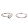 Image 1 : 14KT White Gold 0.46ctw Diamond Wedding Ring Set