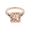 Image 2 : 14KT Rose Gold 2.15ct Morganite and Diamond Ring