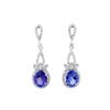 Image 1 : 14KT White Gold 7.23ctw Tanzanite and Diamond Dangle Earrings