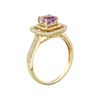 Image 3 : 14KT Yellow Gold 0.67ct Amethyst and Diamond Ring