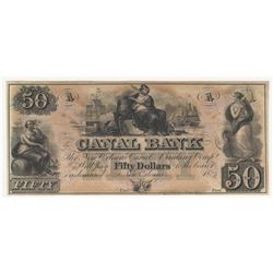1800s $50 Canal Bank New Orleans Obsolete Bank Note