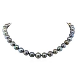 14KT White Gold 10mm-13mm Tahitian Cultured Black Pearl Necklace