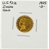 Image 1 : 1925-D $2 1/2 Indian Head Quarter Eagle Gold Coin