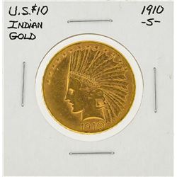 1910-S $10 Indian Head Eagle Gold Coin