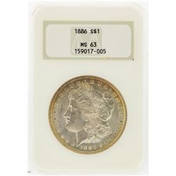 1886 $1 Morgan Silver Dollar NGC Graded MS63