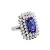 Image 1 : 14KT White Gold 4.60ct Tanzanite and Diamond Ring