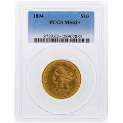 1894 $10 Liberty Head Eagle Gold Coin PCGS MS62+