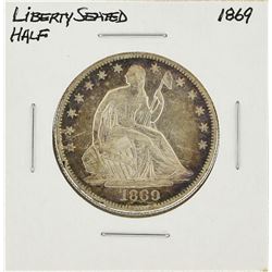 1869 Silver Liberty Seated Half Dollar Coin