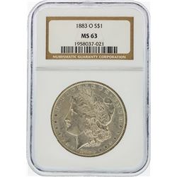 1883-O $1 Morgan Silver Dollar NGC Graded MS63