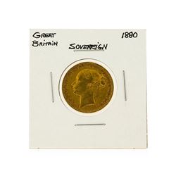 1880 Great Britain Sovereign Gold Coin